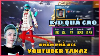 KHÁM PHÁ ACC YOUTUBER TAKAZ THÁNH GYROSCOPE 1VS4 VỚI K/D QUÁ CAO || PUBG MOBILE