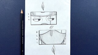 Split drawing | how to draw kakashi step-by-step