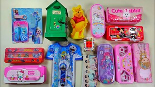 unboxing collection of pencil case, 360 calculator pencil box, doraemon kit, unicorn pen, eraser 😍🤩