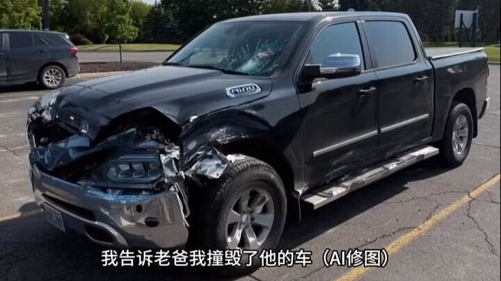 用AI修图骗老爸撞毁了他的皮卡