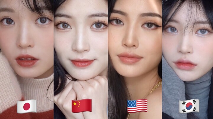 A sneak peek: The different makeup looks of influencers from China, the US, Japan, and South Korea!