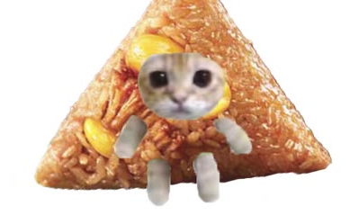 Mèo croissant, nhưng là bánh tét thịt Phúc Kiến (tiếng Mân Nam)