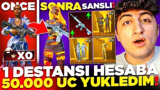 1 DESTANSI HESABA 50.000 UC YÜKLEDİM! BUZ DİYARI ÇIKARIP HESABI FULLEDİK! (ÇOK ŞANSLI 😲) PUBG Mobile