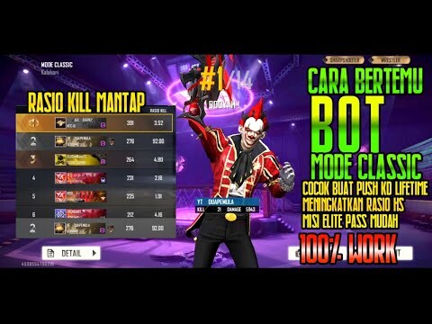 TUTORIAL CARA MENDAPATKAN MUSUH BOT, BUAT NAIKIN KD LIFETIME