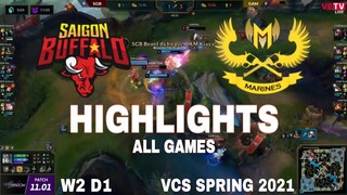 Highlight SGB vs GAM (All Game) VCS Mùa Xuân 2021 GAM vs SGB | Sai Gon Buffalo vs GAM Esports