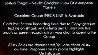 Joshua Tongol Course Neville Goddard – Law Of Assumption Mastery Download