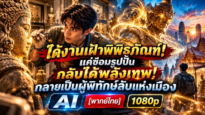 【พากย์ไทย】ได้งานเฝ้าพิพิธภัณฑ์! แค่ซ่อมรูปปั้น กลับได้พลังเทพ! AI 1080p