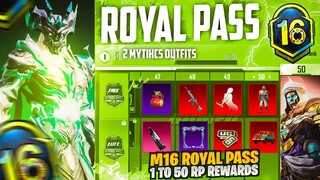 M16 Royal Pass Leaks | 1 to 50 Rp Rewards Leaks | 2 Mythics |PUBGM/BGMI