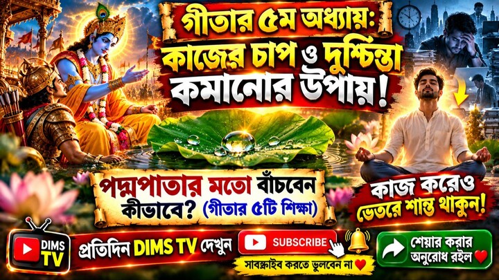 গীতার ৫ম অধ্যায়: মানসিক চাপ ও দুশ্চিন্তা দূর করার সেরা উপায় | Bhagavad Gita Chapter 5 in Bengali