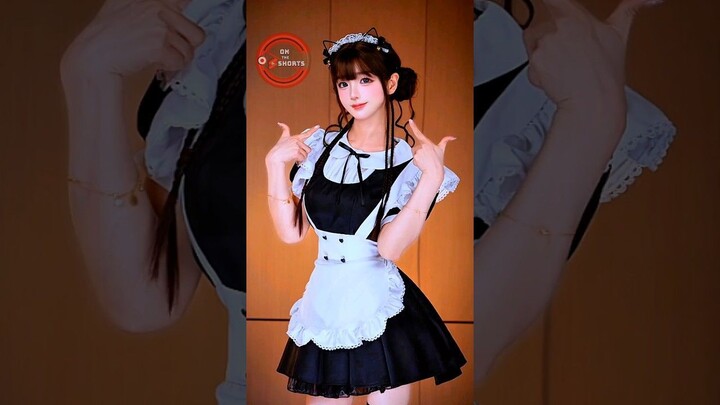 Cat Girl Maid Cafe Cute Dance ❤️ Cat Girl Cosplay  Maid Cosplay #shorts