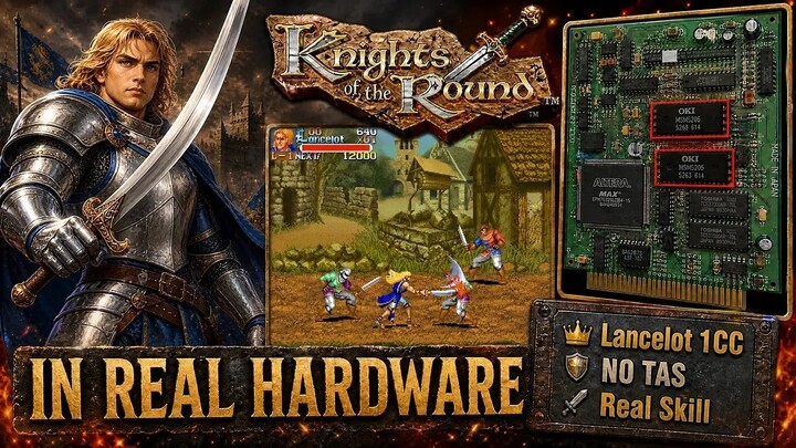 [Bootleg][CPS1] Knights of the Round In Real Hardware 1cc Lancelot [MSM6295]