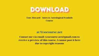 (WSOCOURSE.NET) Tony Howard – Intro to Astrological Symbols Course