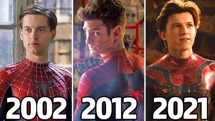Evolution of Spider-Man New Movies 2000 - 2021 (andrew garfield tobey maguire spiderman no way home)
