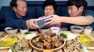 아버지의 푸짐한 생일상 한 상!  갈비찜과 전, 나물에 잡채까지~ (Father's birthday Foods) 요리&먹방!! - Mukbang eating show