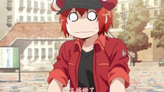 [Cells at Work! & Your Name] When the red blood cells in the original and black stories swap bodies.