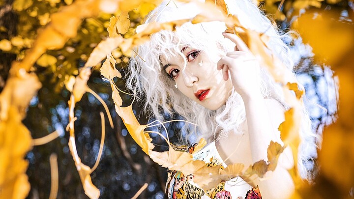 When I make 666 fallen leaves into a haute couture dress!
