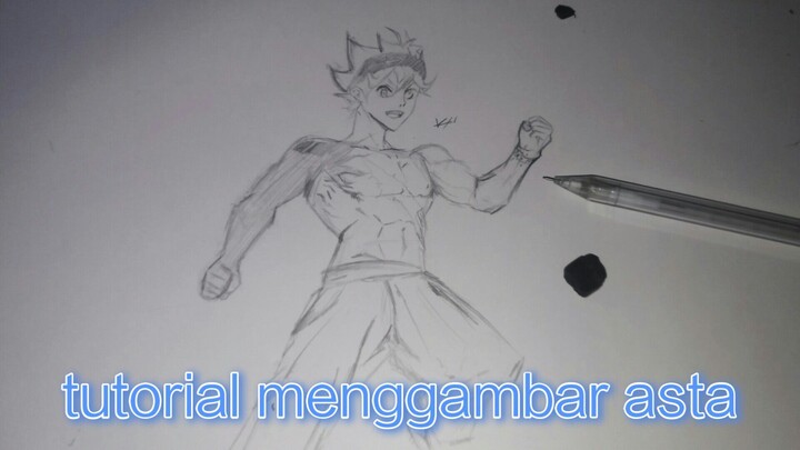 Tutorial menggambar anime mudah | Asta - Black Clover