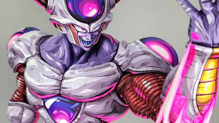 Two-dimensional painted white hole Frieza's second form is in production