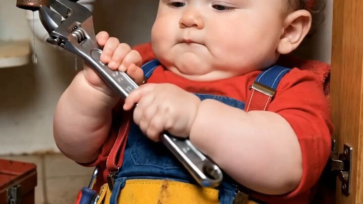 Funny Baby Plumber Fixes the Sink! Baby Boss Comedy 😂🔧