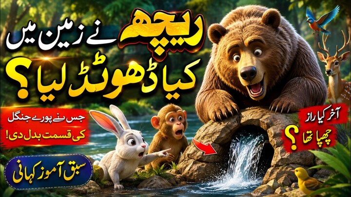 🐻 ریچھ نے زمین میں کیا ڈھونڈ لیا؟ 😱 | Bear Moral Story in Urdu | حیران کن سبق آموز کہانی | 4K