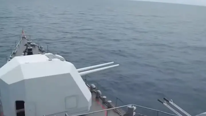 Various types of shipboard weapons firing appreciation