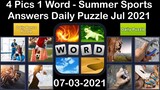4 Pics 1 Word - Summer Sports - 03 July 2021 - Answer Daily Puzzle + Daily Bonus Puzzle