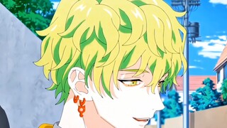 "A 1.9-meter-tall green-haired boy with an innocent face, who thinks he is a cool guy, but is actual