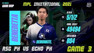 [TAGALOG] RSG PH VS ECHO GAME 3 | MPL INVITATIONAL | DAY 3 | MPLI