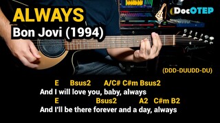 Always - Bon Jovi (1994) - Easy Guitar Chords Tutorial with Lyrics part 3 SHORTS REELS