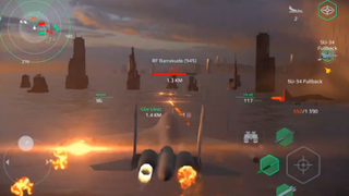 Trận của những chiếc máy bay chiến đấu giữa thành phố đã mất