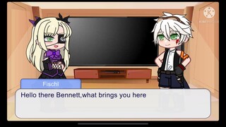 Fischl and Bennett reacts to their ships |Genshin Impact || Fischl x Bennett | Gacha life