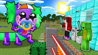 Baby PJ PUG-A-PILLAR vs Security House - Minecraft gameplay Thanks to Maizen JJ and Mikey