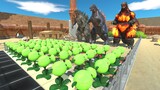 999 Peashooter vs Team Godzilla - Animal Revolt Battle Simulator