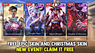 CHRISTMAS EVENT! FREE EPIC SKIN AND CHRISTMAS SKIN! FREE SKIN! (CLAIM FREE!) NEW EVENT 2022 | MLBB