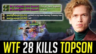 Topson WTF 28 Kills PRIMAL BEAST in just 32 Minutes Game