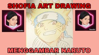 menggambar naruto dengan warna seadanya