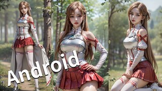 illustration,art work,android,cosplay,Sword Art Online,Asuna