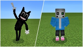 CARTOON CAT vs. SANS Undertale in Minecraft PE | MCPE/MCBE Addon