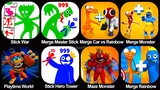 Merge Monster Rainbow Friends, Merge Monster Rainbow, Merge Master Stick Hero, Merge Car vs Rainbow