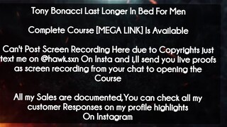 Tony Bonacci Last Longer In Bed For Men course download