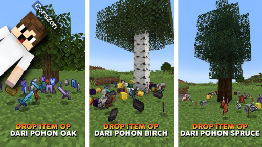 MINECRAFT TAPI POHON-POHON DROP ITEM OP