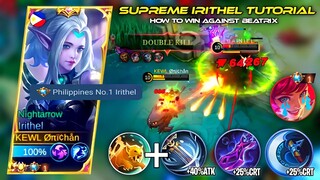 IRITHEL TUTORIAL | How To Counter Beatrix In Gold Lane | Solo Rank Game!!!MLBB