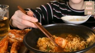 2 gói mì Jin Ramen, cơm gà mayo, kimchi ăn kèm 5 #amthuc