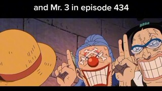 Luffy, bon clay, Mr 3,buggy in episode 434