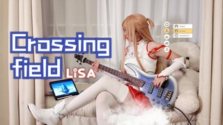 [Bass Cover] I was startled to see Asuna playing the first season OP of "Sword Art Online," Crossing