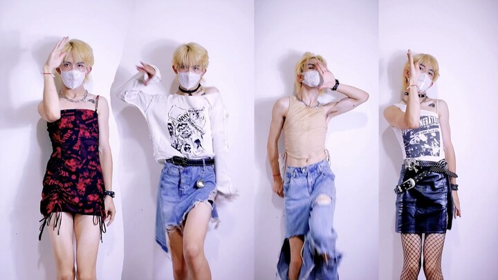 Boys dance Illusion in girlfriend's clothes (strange fire)