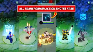 GET FREE ALL TRANSFORMER ACTION EMOTES - MLBB