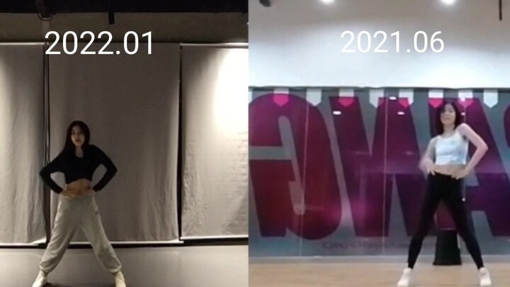 التغييرات في رقصة "WANNABE" لفرقة ITZY التي قام بها طالب في المدرسة الإعدادية خلال نصف عام في بداية 