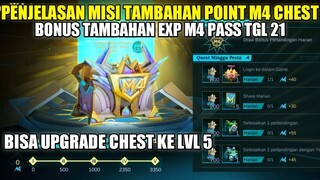 PENJELASAN MISI TAMBAHAN EXP M4 PASS DAN POINT TAMBAHAN M4 CHEST UNTUK UPGRADE KE LVL 5 | TANGGAL 21