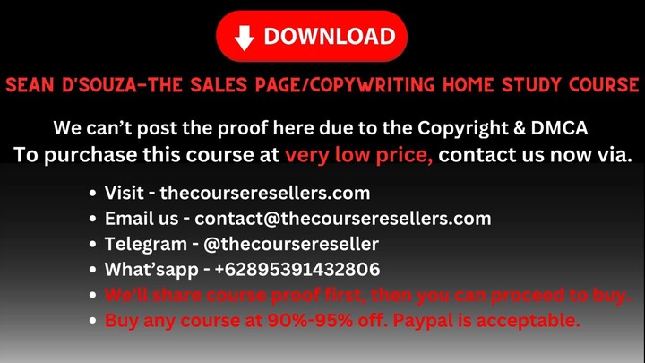 Sean D'Souza - The Sales Page/Copywriting Home Study Course